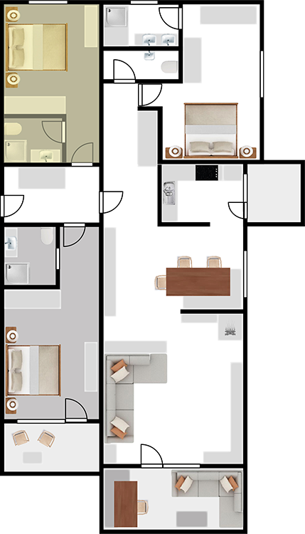 Plan Wohnung Arosa Nordzimmer
